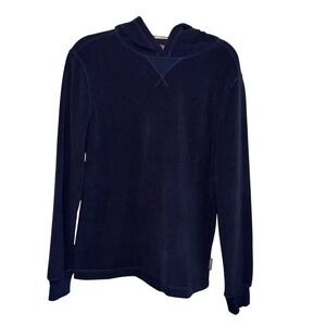 Eddie Bauer Lounge Mens Navy Blue Textured Pullover Hoodie EM35HD010C Size S NWT